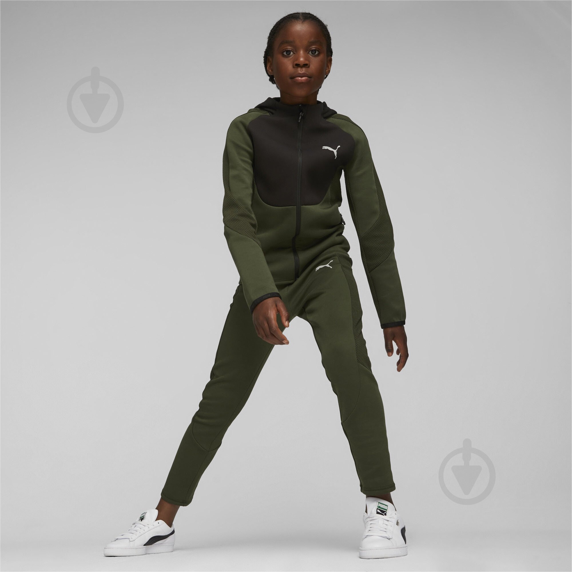 Джемпер Puma EVOSTRIPE FULL-ZIP HOODIE DK B 67627731 зеленый - фото 4