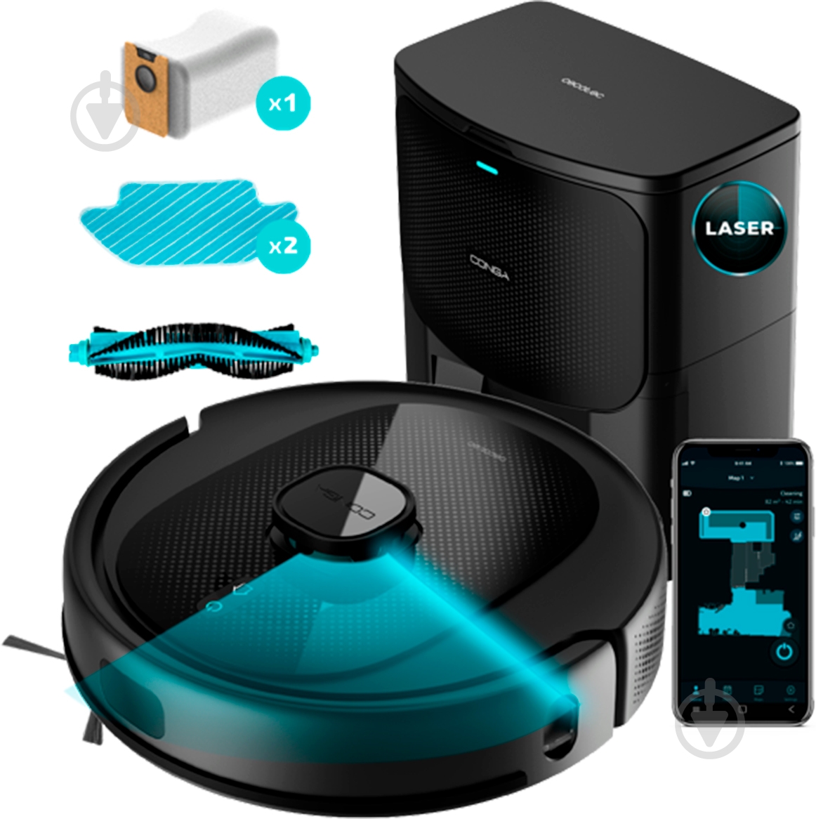 Робот-пилосос CECOTEC Conga 8290 Immortal Ultra Power Home X-Treme (CCTC-08612) black - фото 12