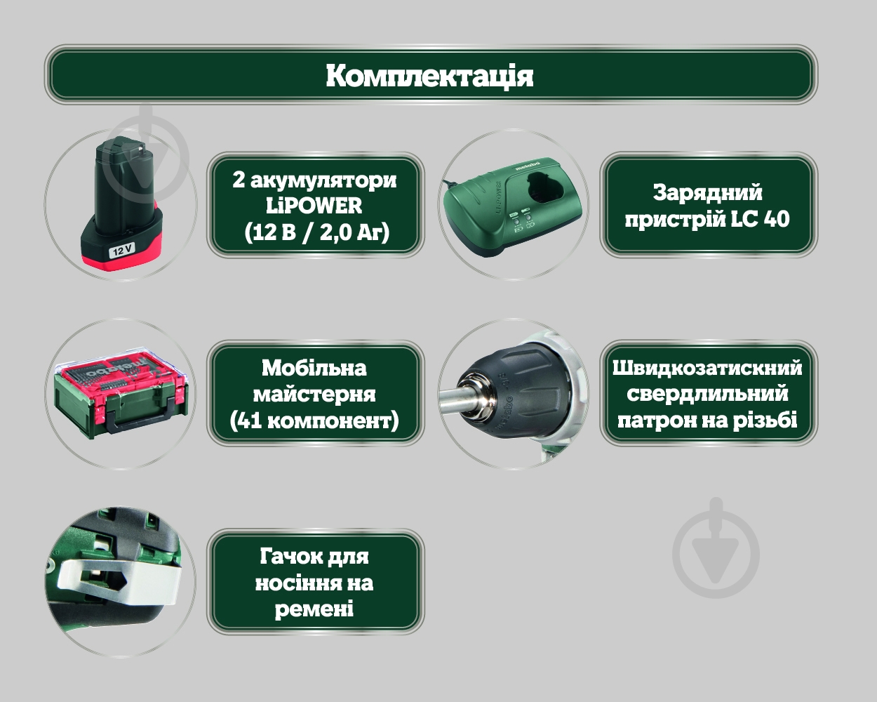 Шуруповерт аккумуляторный Metabo PowerMaxx BS Basic Set 600080710 - фото 11