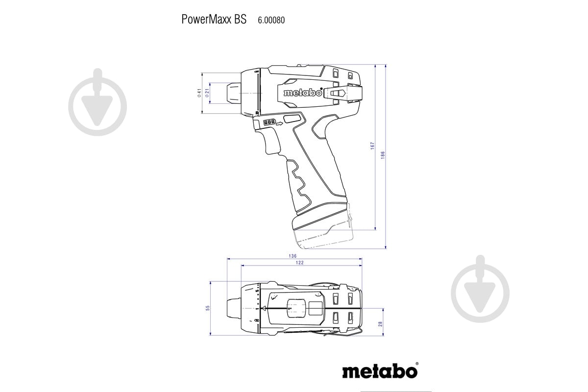Шуруповерт аккумуляторный Metabo PowerMaxx BS Basic Set 600080710 - фото 6