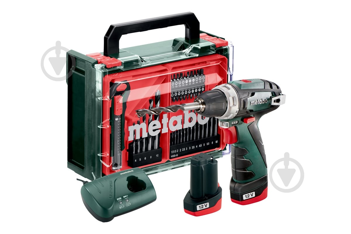 Шуруповерт аккумуляторный Metabo PowerMaxx BS Basic Set 600080710 - фото 1