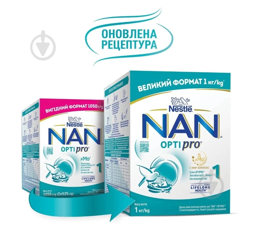 Сухая молочная смесь NAN 1 OPTIPRO с 5 олигосахаридами и L. Reuteri для детей с рождения 1000 г - фото 2