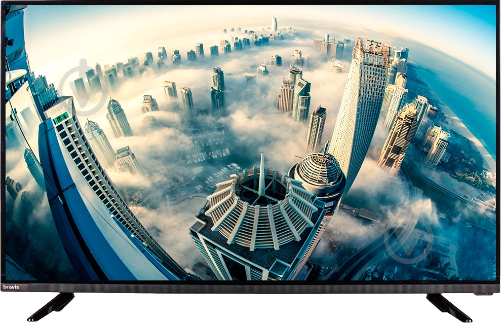 Телевизор Bravis LED-43E6000 + T2 black - фото 1