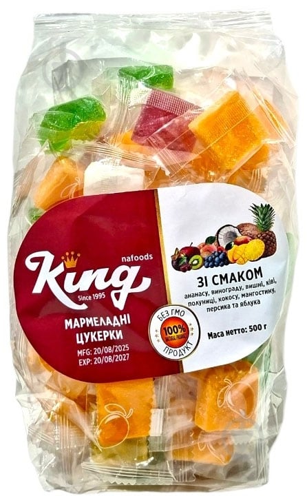 Мармелад KING Фруктовый микс 250 г - фото 1 Мармелад KING Фруктовый микс 250 г - фото 1