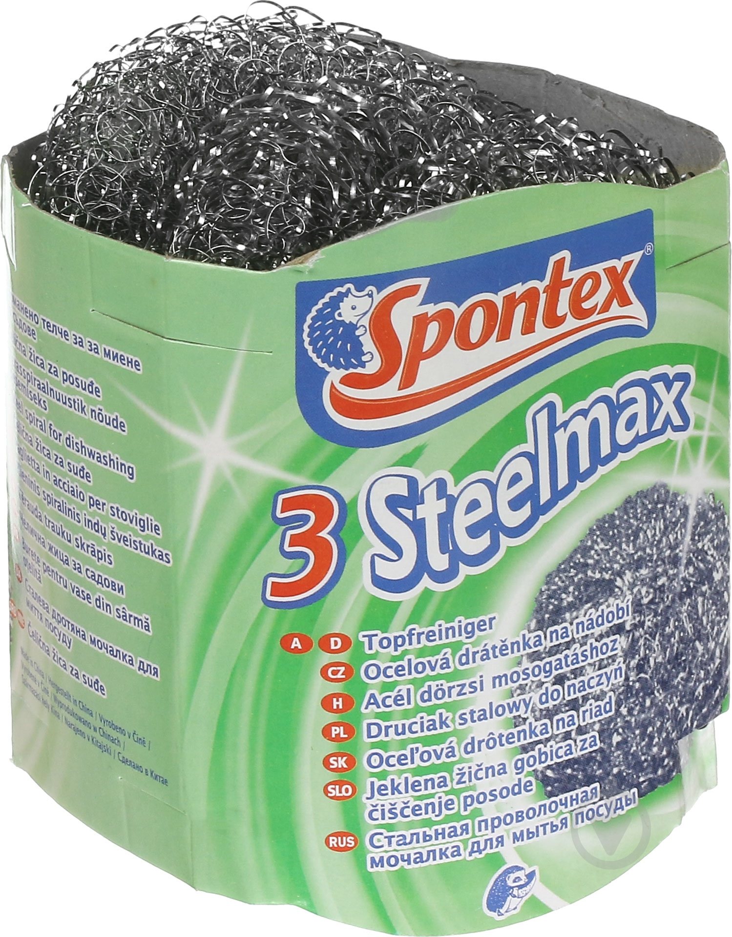 Губка для посуду SPONTEX Steelmax сталевий 3 шт. - фото 3