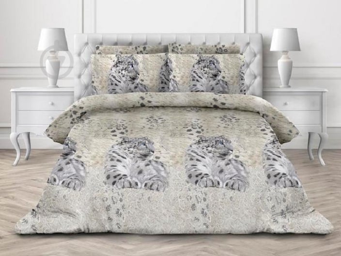 Комплект постельного белья 2.0 Снежный барс серый Ecotton - фото 1