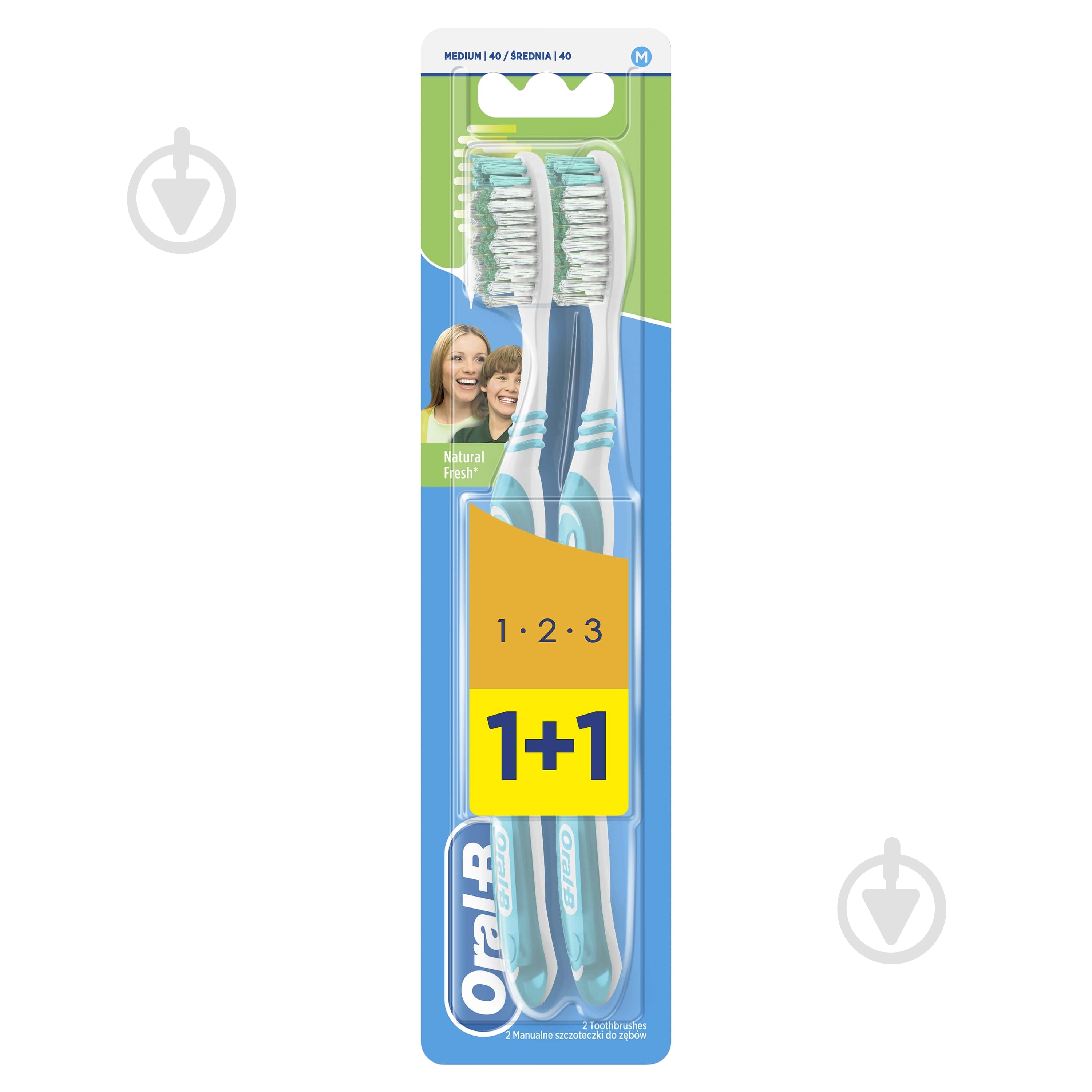 Зубна щітка Oral-B 3-Ефект Maxi Clean 1-2-3 средня 2 шт. - фото 1