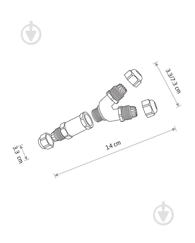 З'єднувач Nowodvorski Y Waterproof Connector IP68 чорний 8846 - фото 2