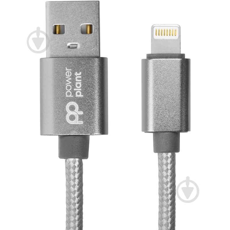 Кабель PowerPlant Lightning – USB 1 м серый (CA912322) - фото 1 Кабель PowerPlant Lightning – USB 1 м серый (CA912322) - фото 1