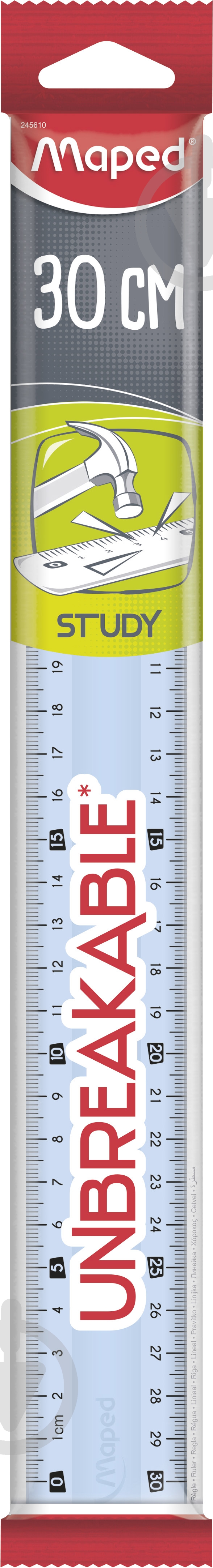 Линейка Study Unbreakable 30 см MP.245610 Maped - фото 2