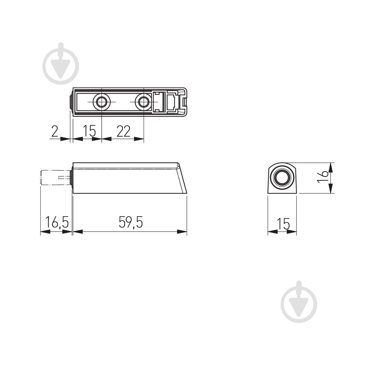 Демпфер GTV с магнитным адаптером короткий белый 10 шт. 49241 механический Push open - фото 3