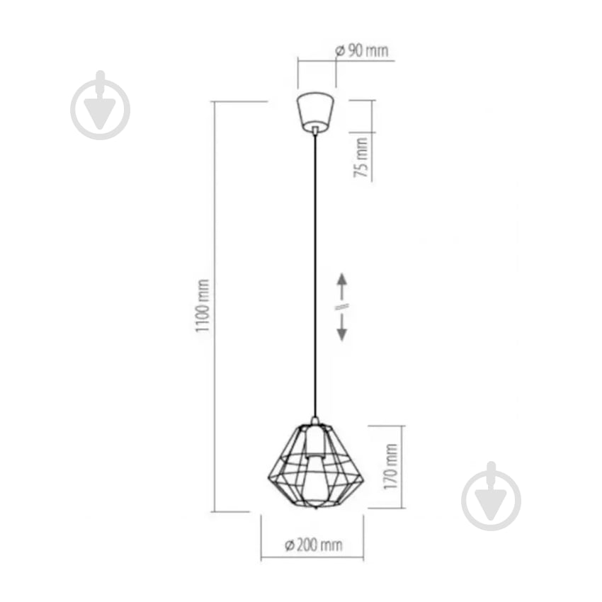 ВИТРИНА! Подвес TK Lighting DIAMOND 4294 1x15 Вт /E27 белый - фото 2