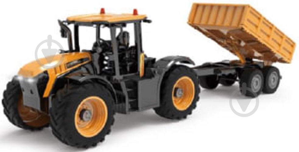 Машинка на радиоуправлении DOUBLE E Трактор JCB с прицепом E683-003 - фото 1