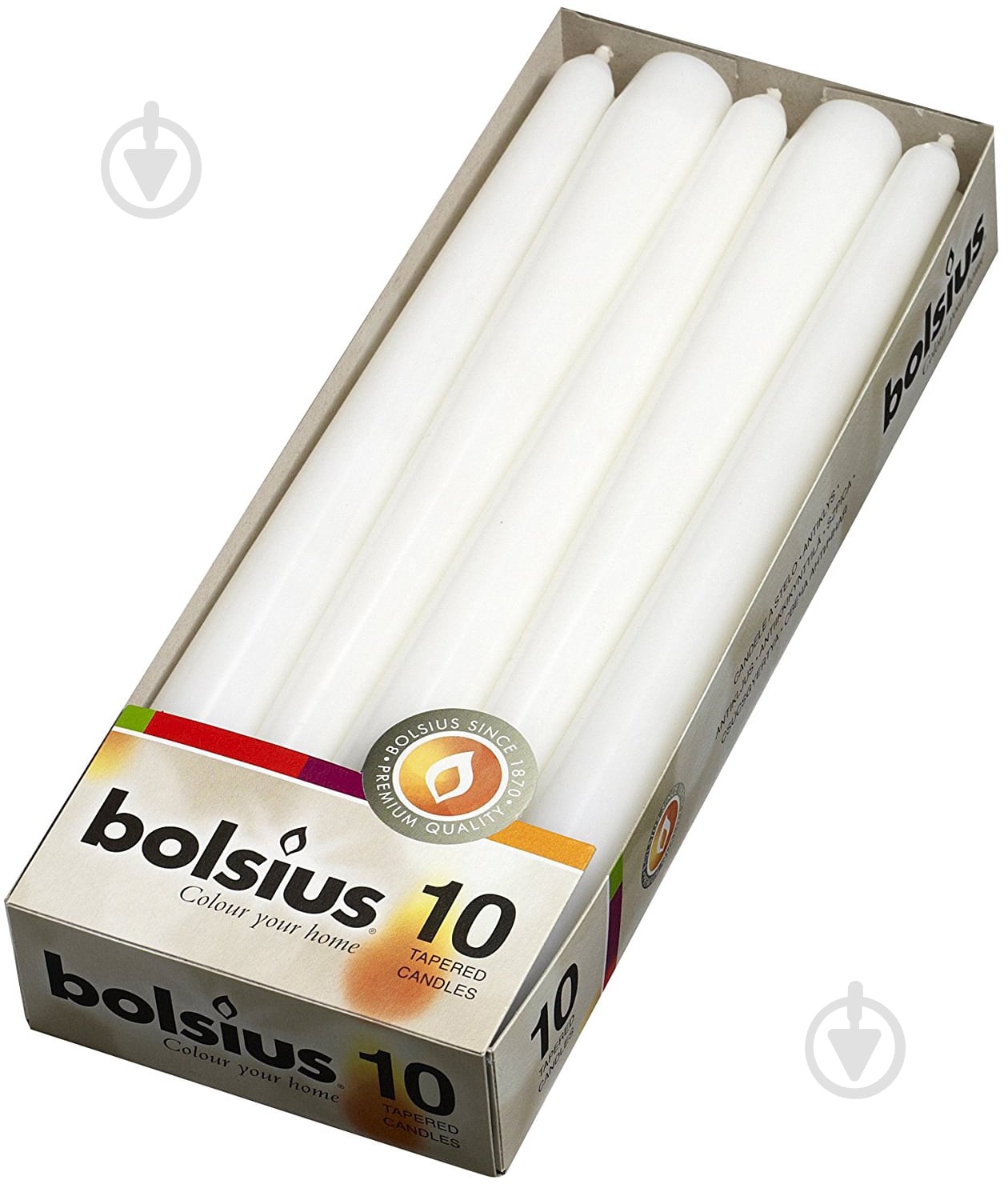 Набор свечей 10 шт. белый 17х2 см Bolsius - фото 1