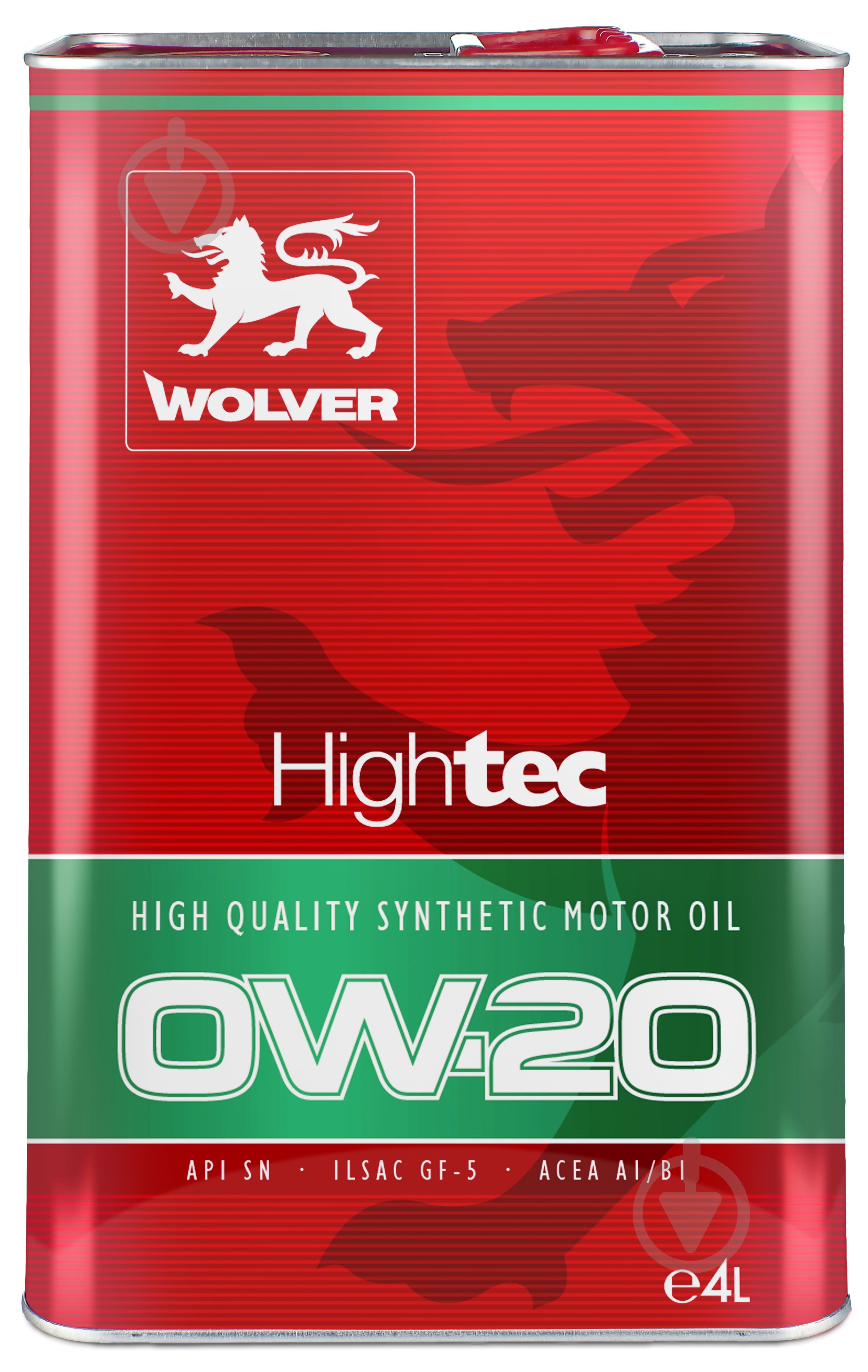 Моторна олива синтетична Wolver Hightec 0W-20 4 л - фото 1 Моторна олива синтетична Wolver Hightec 0W-20 4 л - фото 1