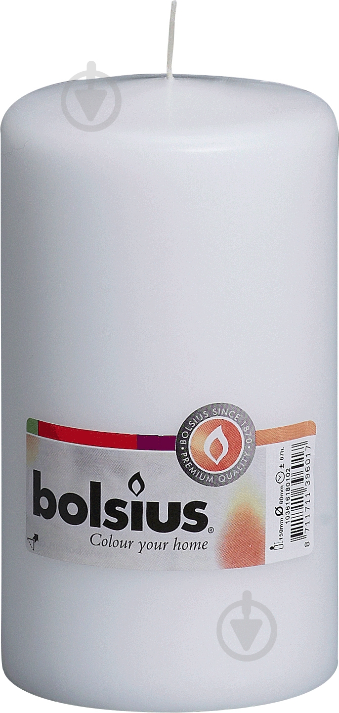 Свеча белая 12х6 см Bolsius - фото 1