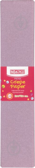 Бумага гофрированная перламутровый 20% 50x200 см сереневый MX61618-05 Maxi - фото 1
