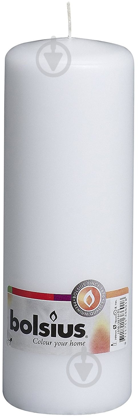 Свеча белая 20х7 см Bolsius - фото 1