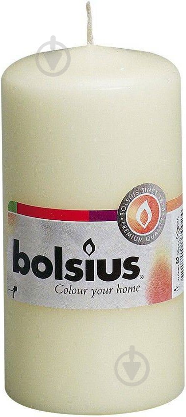 Свеча кремовая 12х6 см Bolsius - фото 1