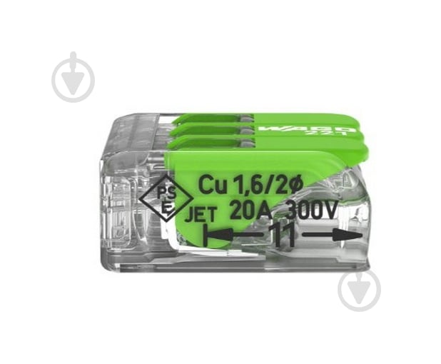 Клема швидкого монтажу на 3 провідника з важелями WAGO 221-423 0,2-4 мм² Green Range зелений 22-2623У-W - фото 2 Клема швидкого монтажу на 3 провідника з важелями WAGO 221-423 0,2-4 мм² Green Range зелений 22-2623У-W - фото 2