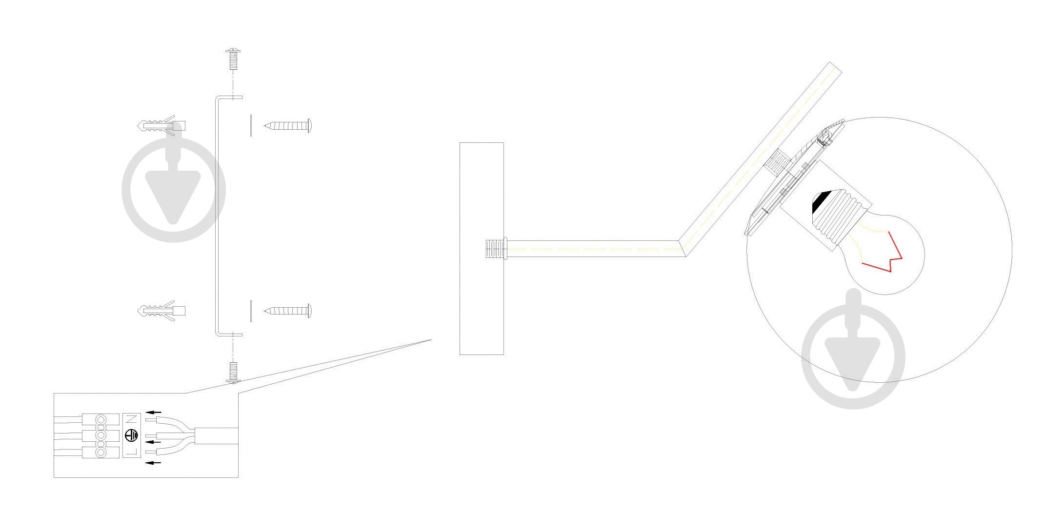 Светильник настенный Sensio Nantes 40 Вт E27 белый/золото ALPL-PL321148W-1 - фото 5 Светильник настенный Sensio Nantes 40 Вт E27 белый/золото ALPL-PL321148W-1 - фото 5