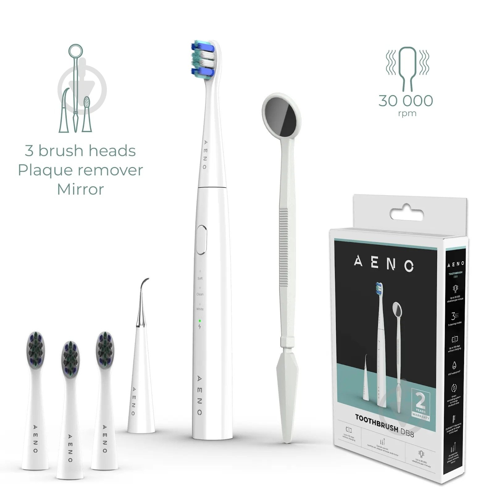 Електрична зубна щітка AENO DB8 ADB0008 - фото 1