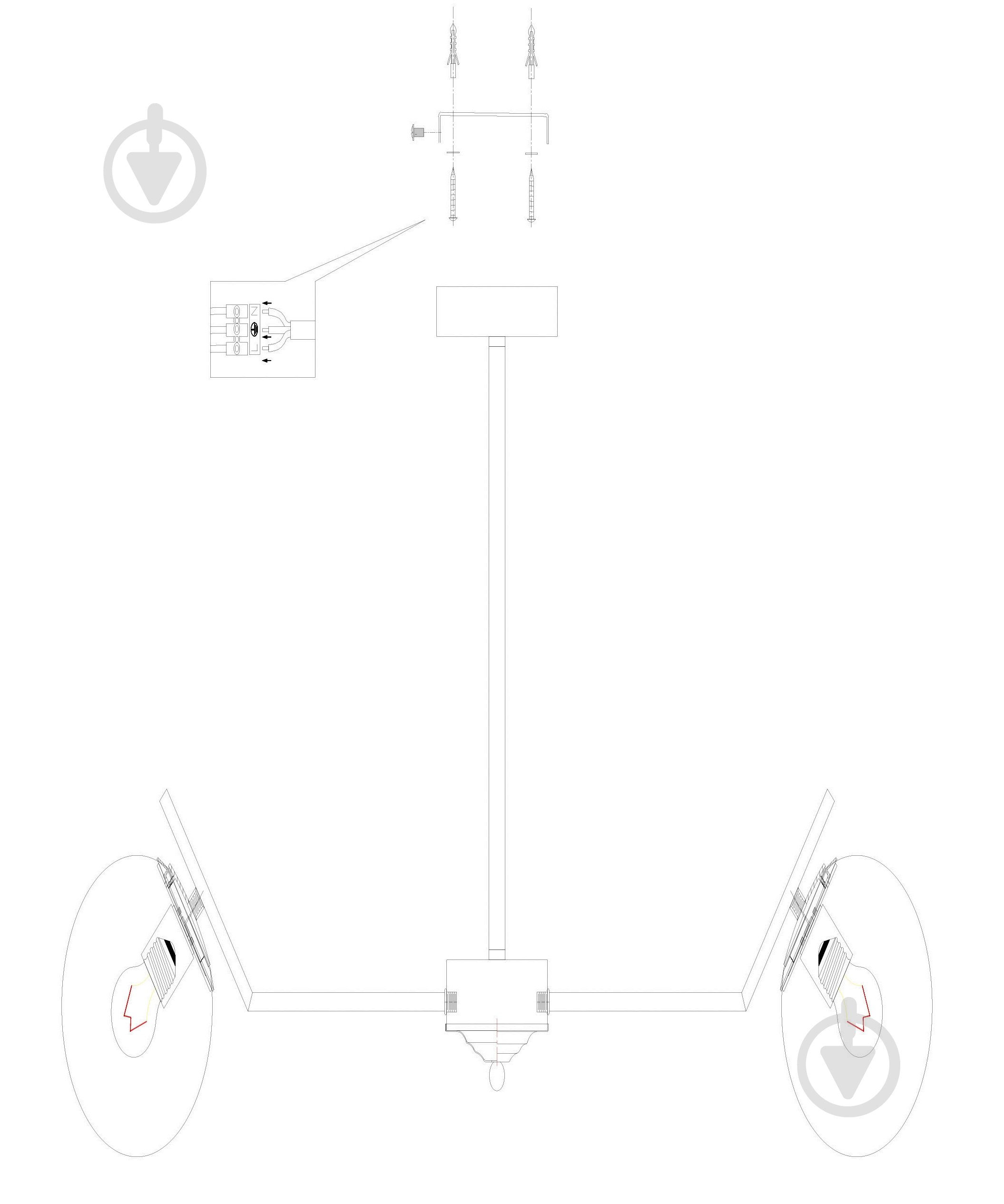 Люстра стельова Sensio Nantes 8x40 Вт E27 білий ALPL-PL321148-8 - фото 3