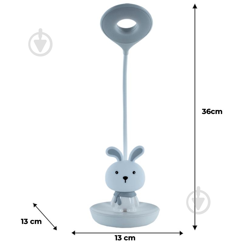 Настільна лампа KITE LED Bunny 2x2,5 Вт білий K24-492-1-1 - фото 2 Настільна лампа KITE LED Bunny 2x2,5 Вт білий K24-492-1-1 - фото 2