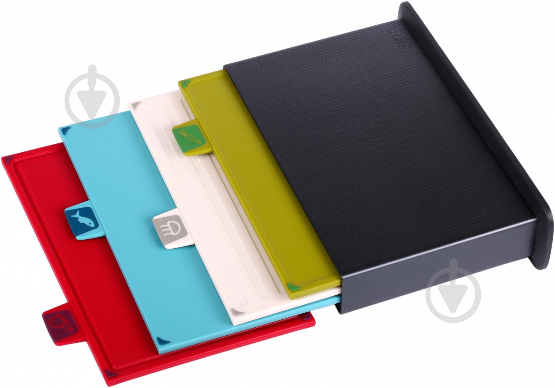 Набор досок разделочных Joseph Joseph разноцветных 30х20 см с подставкой 5 предметов пластик 01000213 - фото 3 Набор досок разделочных Joseph Joseph разноцветных 30х20 см с подставкой 5 предметов пластик 01000213 - фото 3