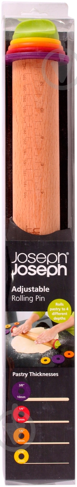 Скалка регулированная Joseph Joseph Adjustable Rolling Pin 42x6,5 см 20085 - фото 2 Скалка регулированная Joseph Joseph Adjustable Rolling Pin 42x6,5 см 20085 - фото 2