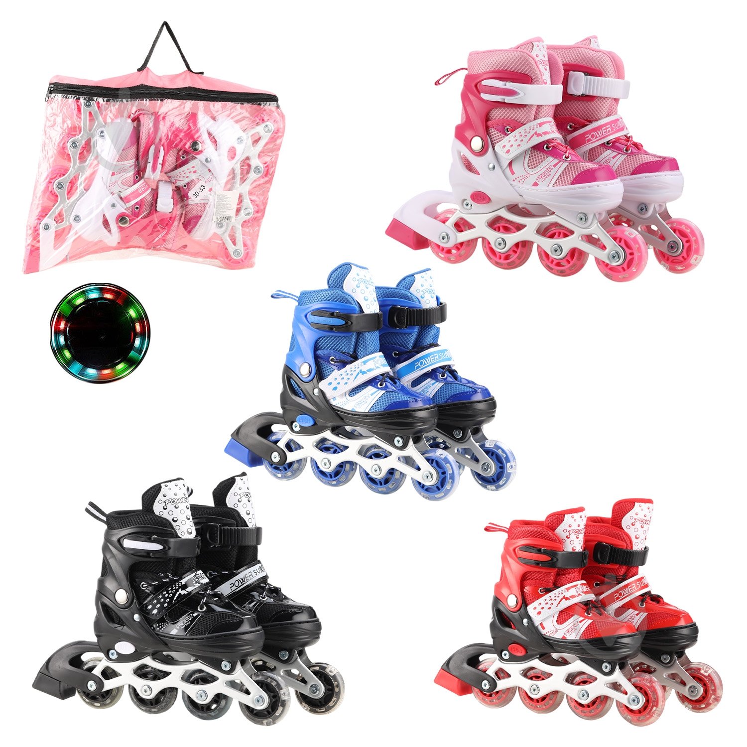 Роликовые коньки Shantou RL2501 р. 30-33 в ассортименте - фото 1