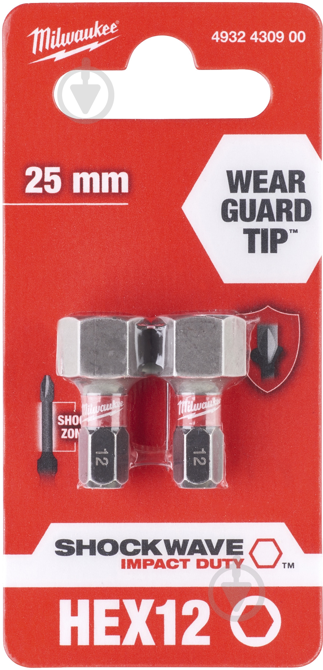 Бита Milwaukee HEX 2 шт. 4932430900 - фото 1
