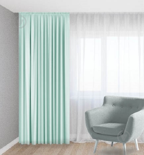 Штора Бархат 250x265 зеленый Декор-ін - фото 1 Штора Бархат 250x265 зеленый Декор-ін - фото 1