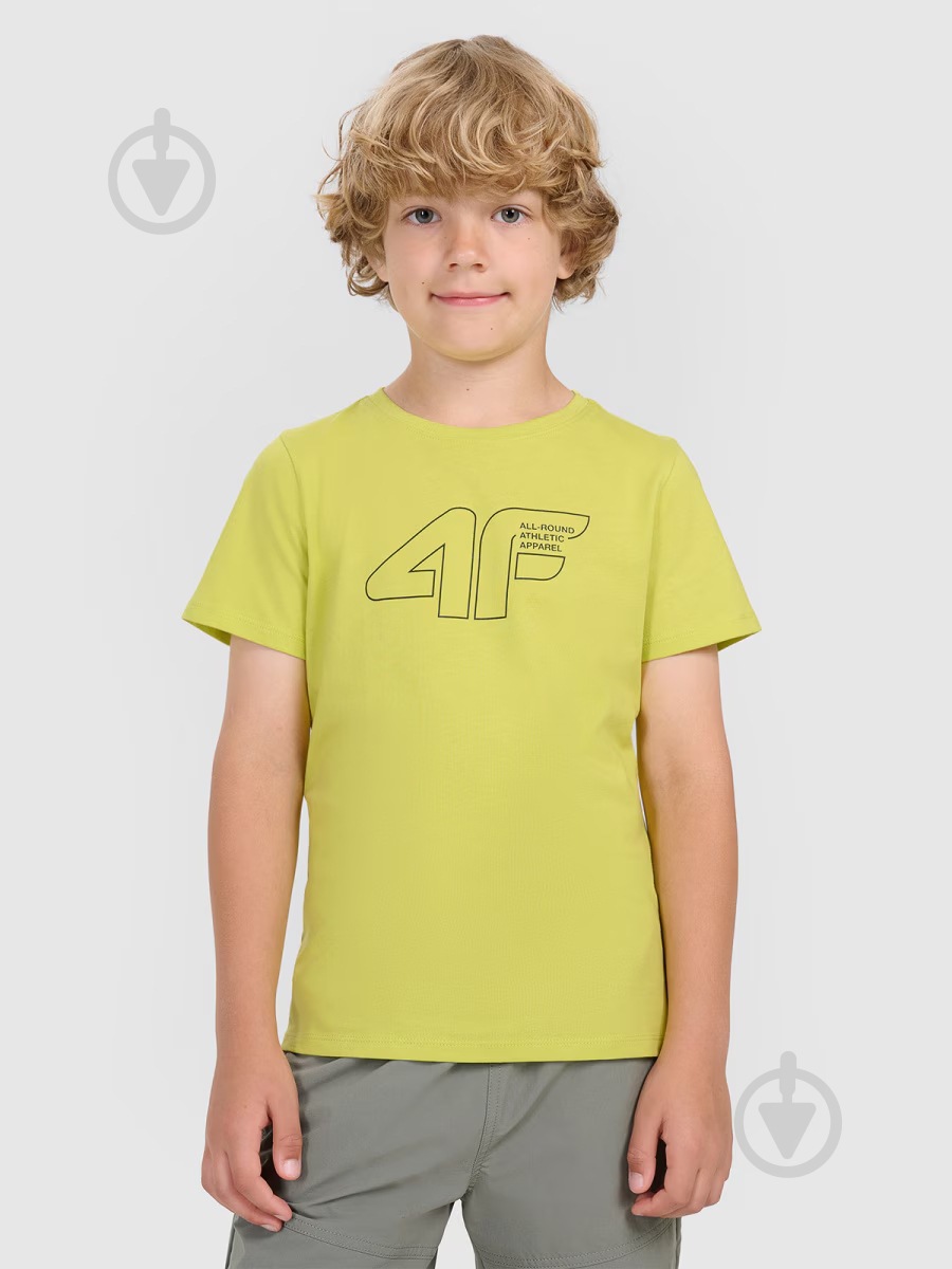 Футболка 4F TSHIRT M2417 4FJWAW25TTSHM2417-72S р.140 жовтий - фото 1