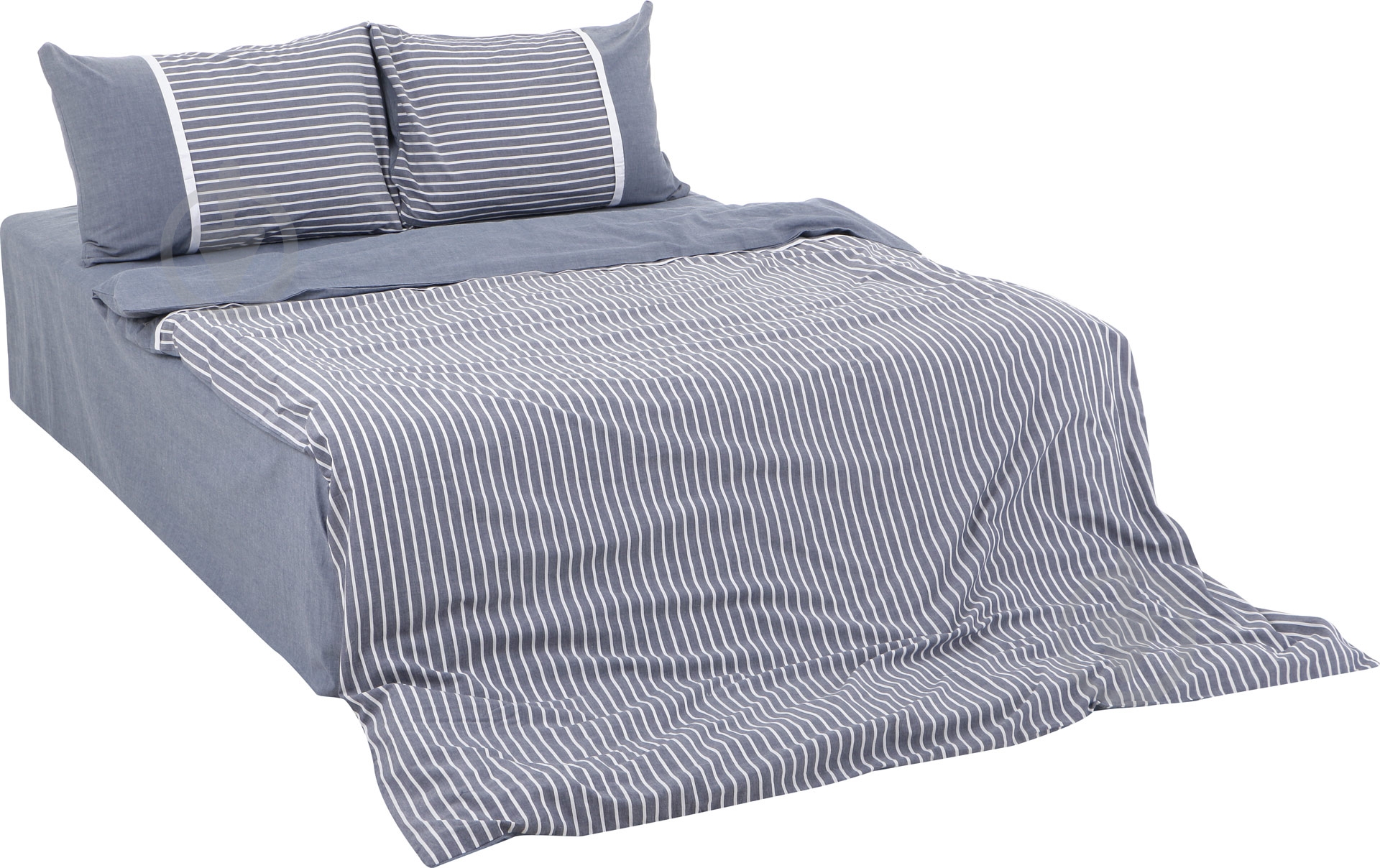 Комплект постельного белья Stonewash blue 2,0 в полоску La Nuit - фото 1