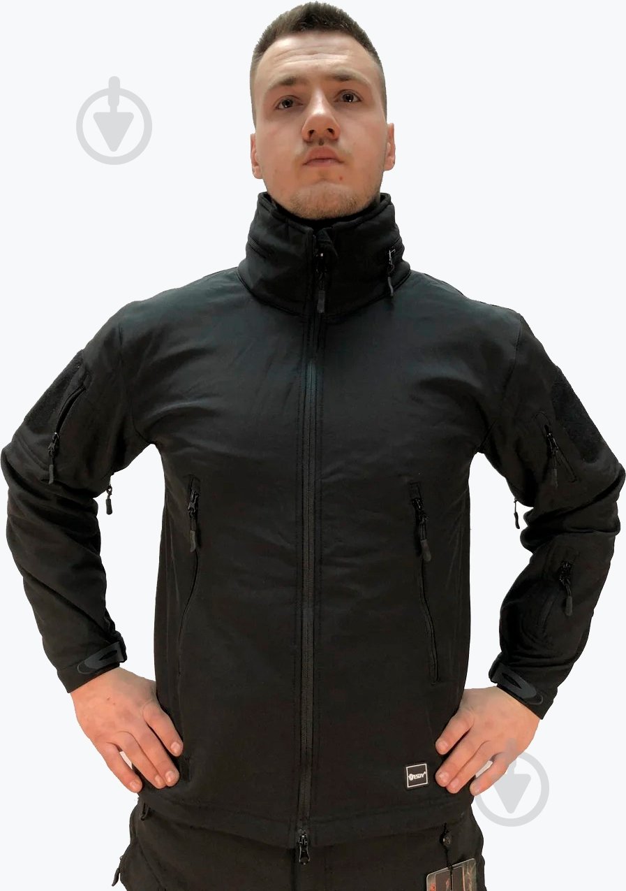 Куртка чоловіча демісезонна ESDY тактичні SOFTSHELL TACTIC 02 р.M чорна - фото 2 Куртка чоловіча демісезонна ESDY тактичні SOFTSHELL TACTIC 02 р.M чорна - фото 2
