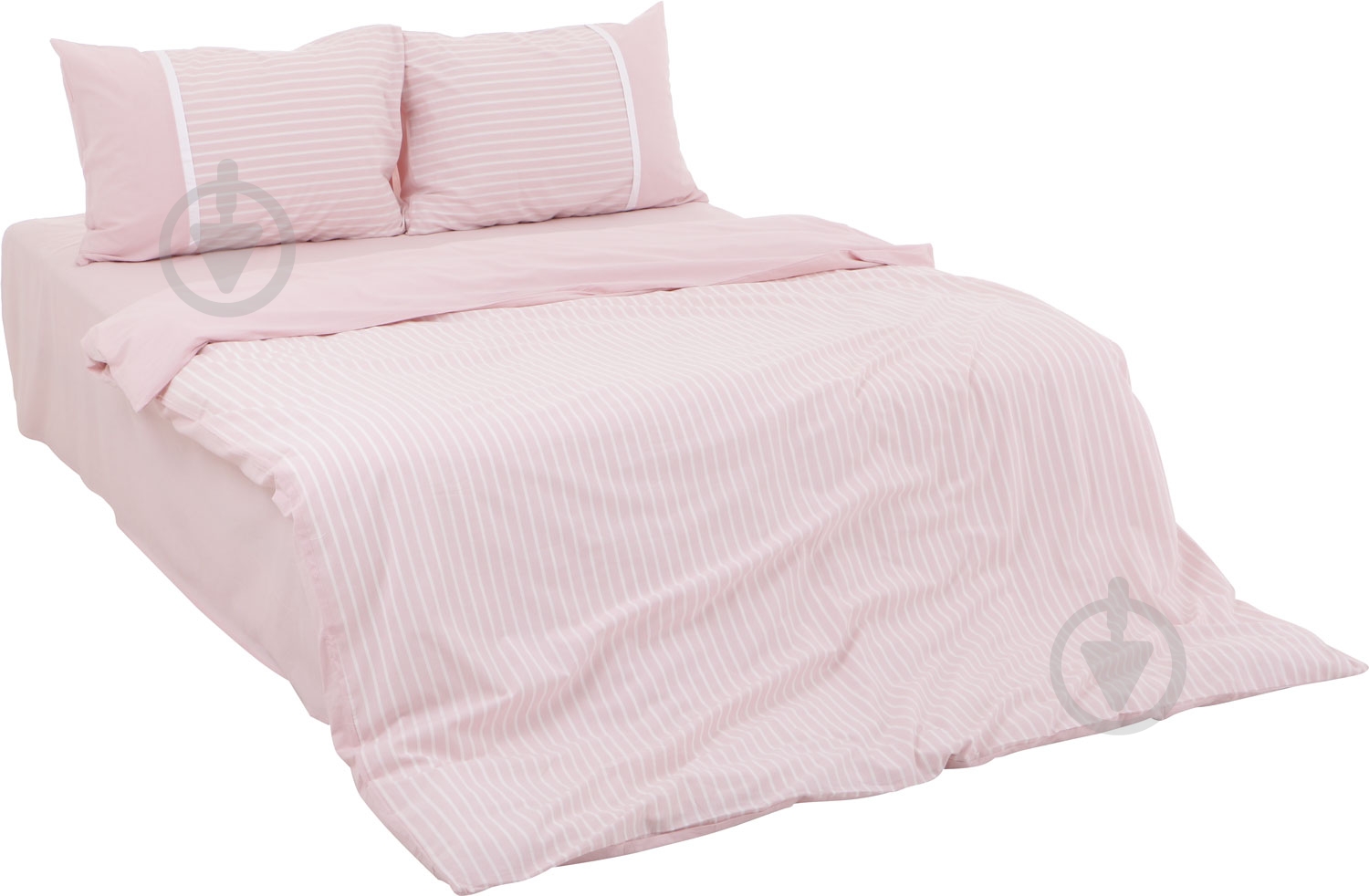 Комплект постельного белья Stonewash pink 2,0 в полоску La Nuit - фото 1
