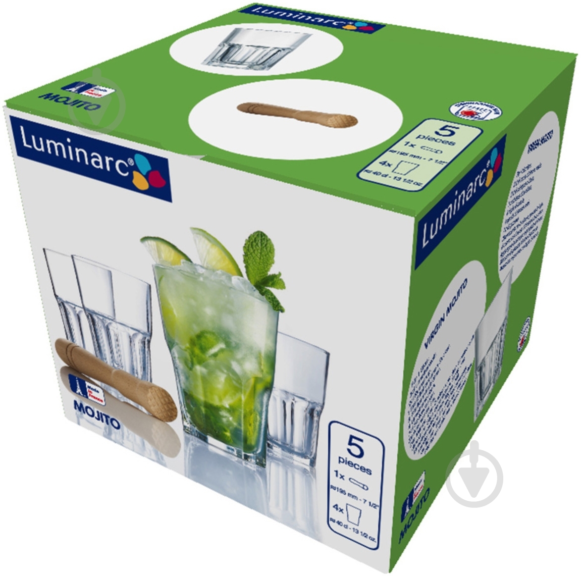 Набор для коктейлей Luminarc Mojito 400 мл 5 шт. - фото 3