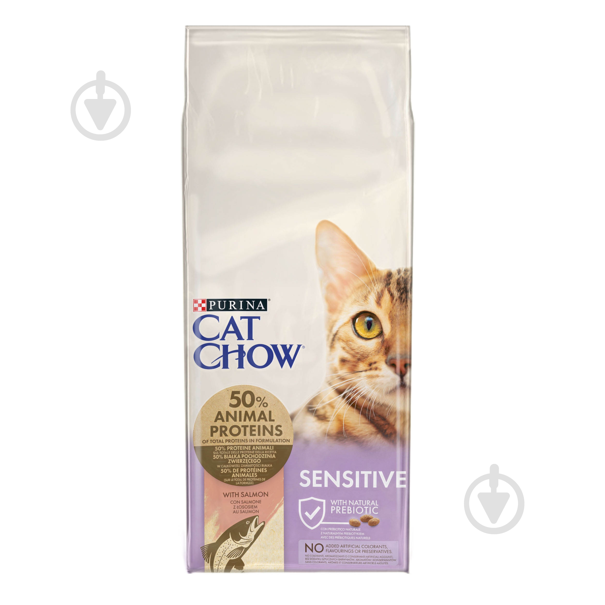 Корм сухой для котов Cat Chow by Purina Sensitive с лососем 15 кг - фото 1 Корм сухой для котов Cat Chow by Purina Sensitive с лососем 15 кг - фото 1