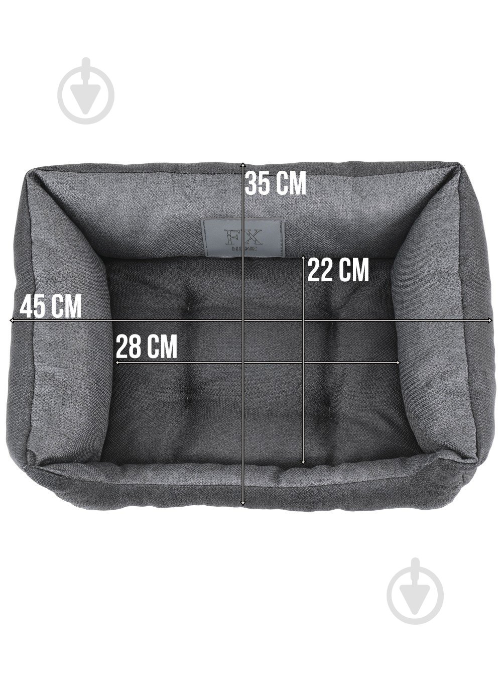 Лежак FX home Mальмо 40х30х12 см, сірий - фото 4