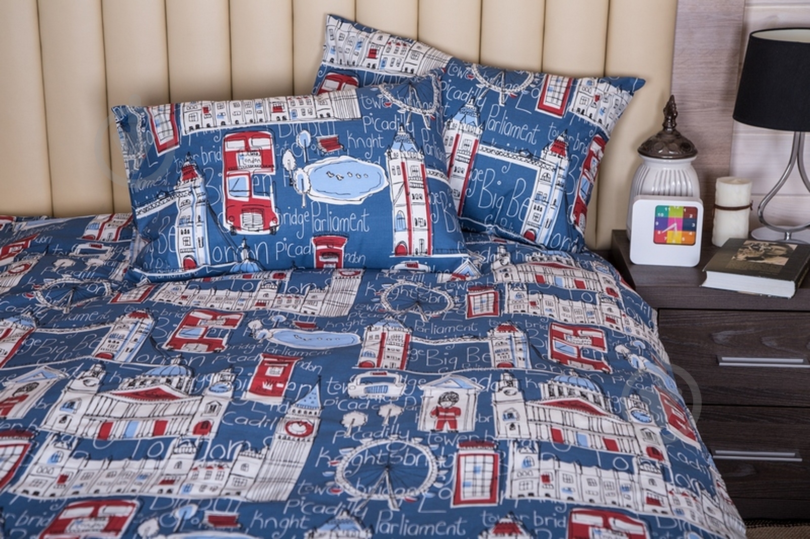 Комплект постельного белья Семейный синий Ecotton - фото 1