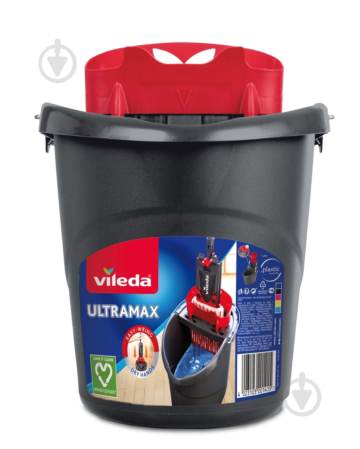 Ведро для швабры Vileda Ultramax 10 л серый - фото 1
