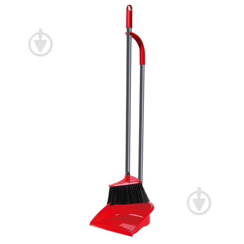 Совок со щеткой Dustpan&Broom Vileda 87 см красный - фото 1