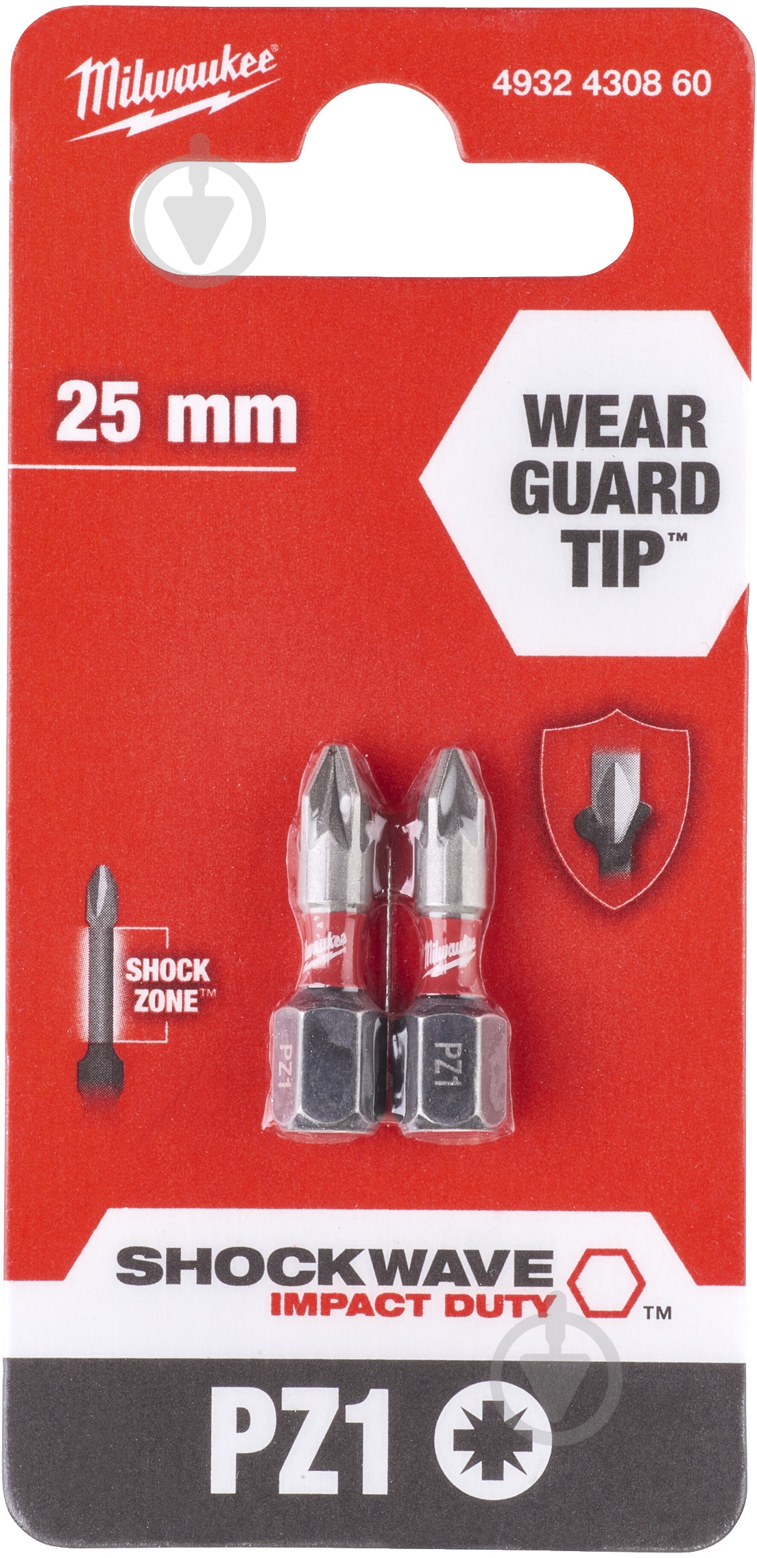 Бита Milwaukee PZ1 2 шт. 4932430860 - фото 1