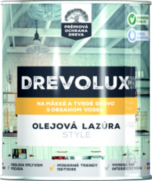 Морилка Chemolak DREVOLUX STYLE защитная с виском белая 0,75 л - фото 1