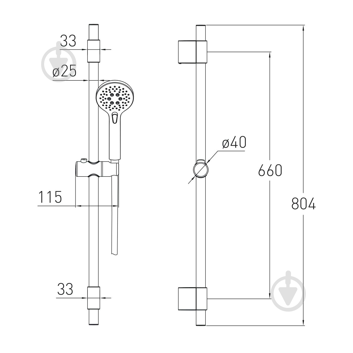 Душевой гарнитур VOLLE DIOS 1536.170201 - фото 2