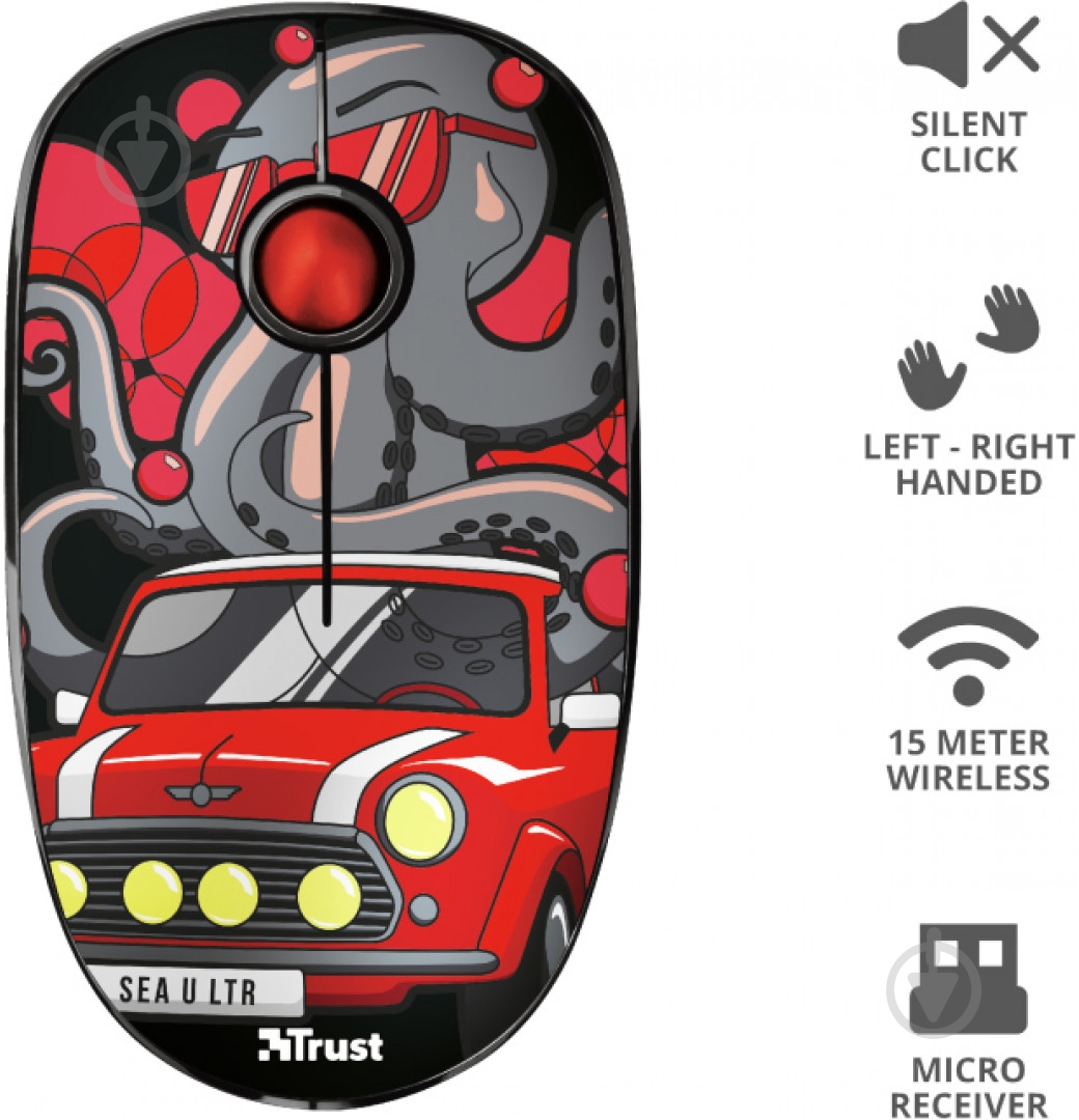 Мышь Trust Sketch Silent Click Wireless Red (23336) black/red (23336) - фото 9