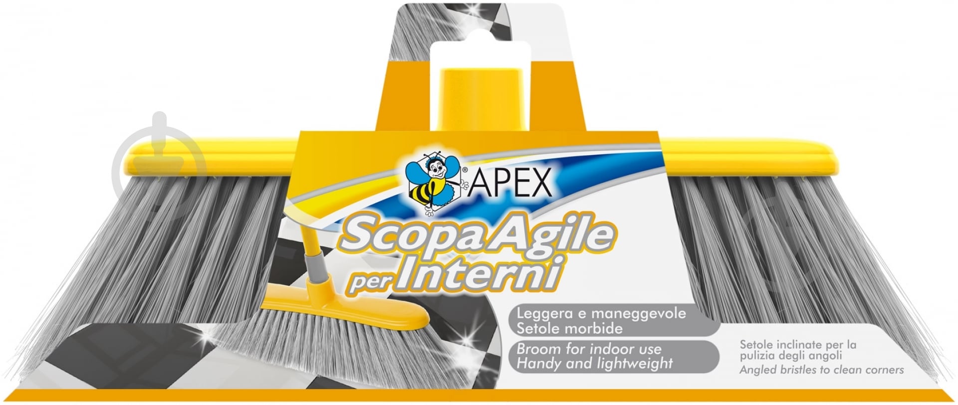 Щетка для пола без ручки Gaia Apex желтый с серым 11604 - фото 2