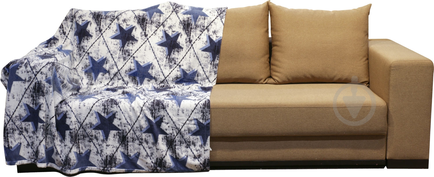 Плед Star 160x200 см белый с синим UP! (Underprice) - фото 1