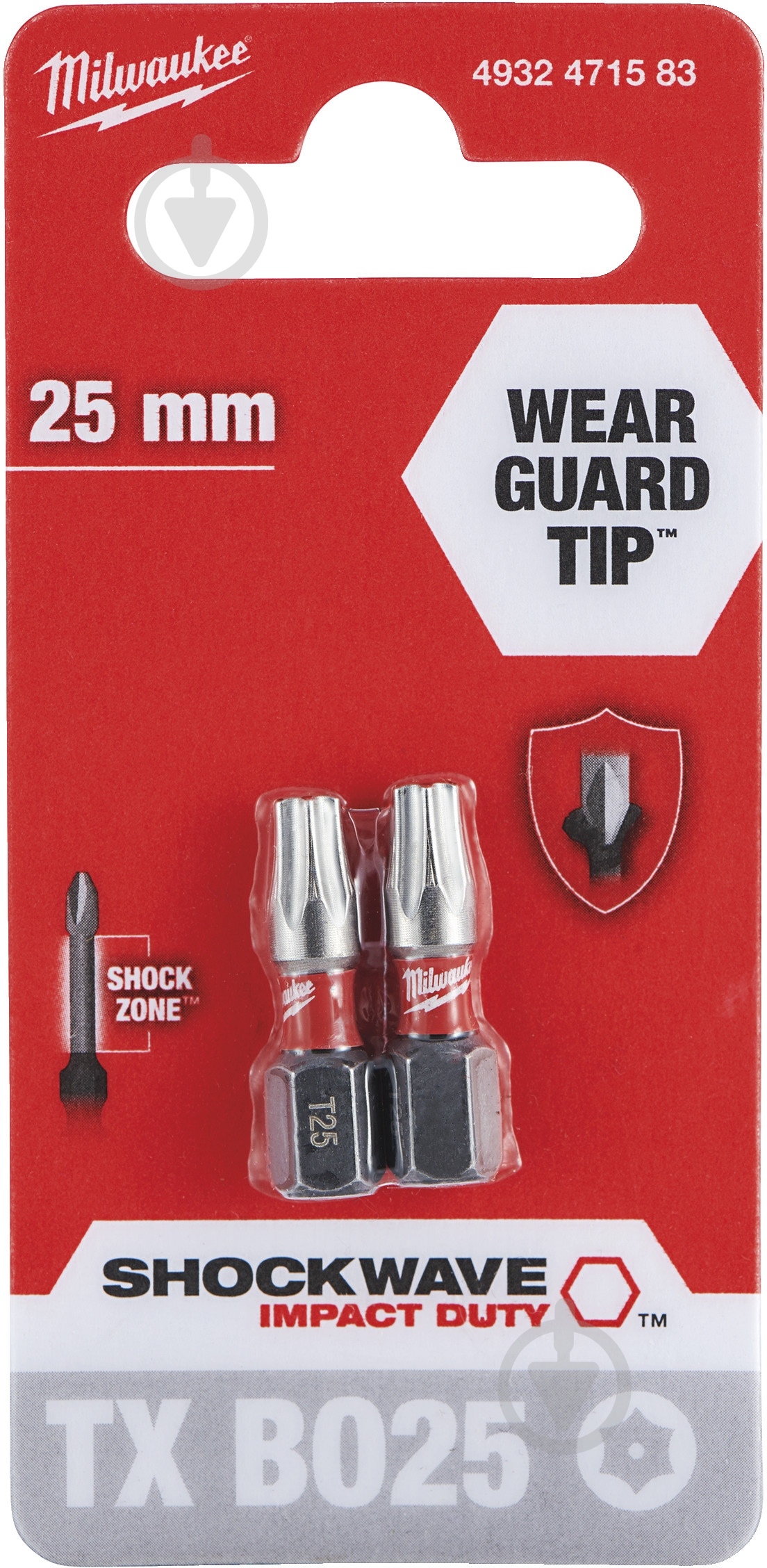 Бита Milwaukee Torx 2 шт. 4932471583 - фото 1